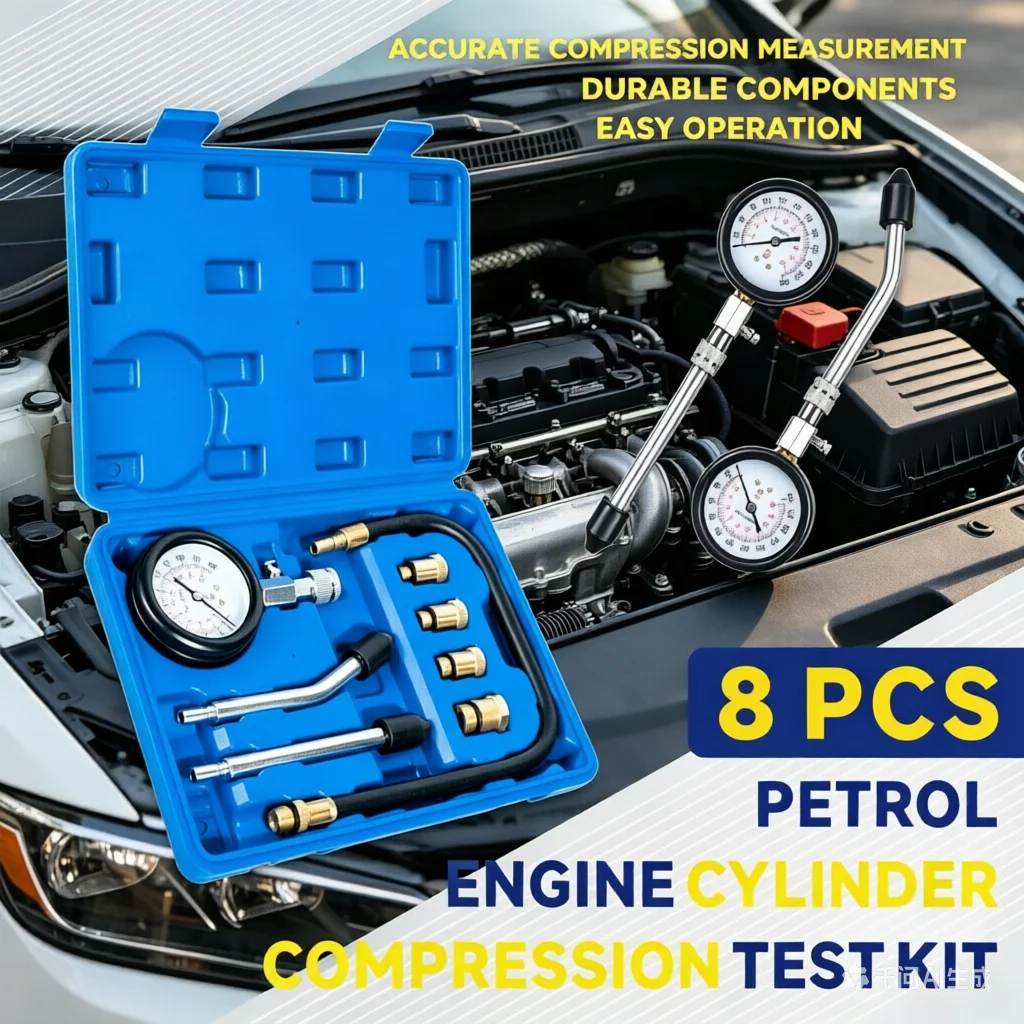 Professional Petrol Engine Compression Tester Kit Fuel Cylinder Pressure Gauge Tool Set for Automotive Motorcycles 8pcs
Professional Petrol Engine Compression Tester Kit Fuel Cylinder Pressure Gauge Tool Set for Automotive Motorcycles 8pcs