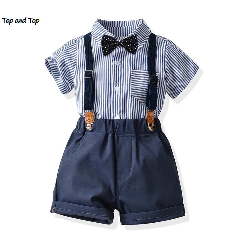 top and top Fashion Kids Boys Gentleman Clothing Sets Toddler Boy Short Sleeve Striped Bowtie Shirt+Suspenders Shorts 2PCS Suit
top and top Fashion Kids Boys Gentleman Clothing Sets Toddler Boy Short Sleeve Striped Bowtie Shirt+Suspenders Shorts 2PCS Suit
