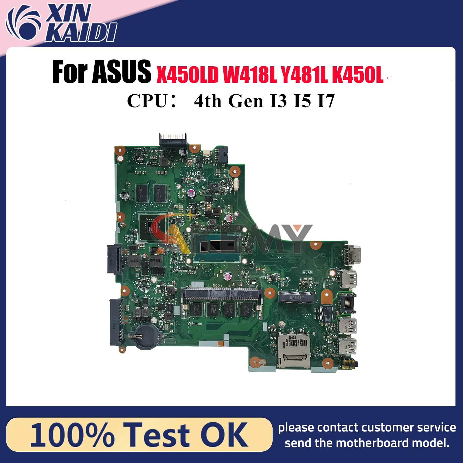 X450LD Laptop Motherboard For ASUS K450L R409L X450LD Y481L VM480L X450LB X450L X450LN W418L R412L X450LC Mainboard I3 I5 I7 CPU
X450LD Laptop Motherboard For ASUS K450L R409L X450LD Y481L VM480L X450LB X450L X450LN W418L R412L X450LC Mainboard I3 I5 I7 CPU