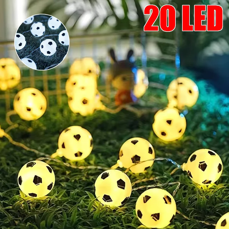 20 LED Football String Lights Soccer Ball Shaped Fairy Lights for Garden Party Balcony Bar Decor Festive Atmosphere Lighting
20 LED Football String Lights Soccer Ball Shaped Fairy Lights for Garden Party Balcony Bar Decor Festive Atmosphere Lighting