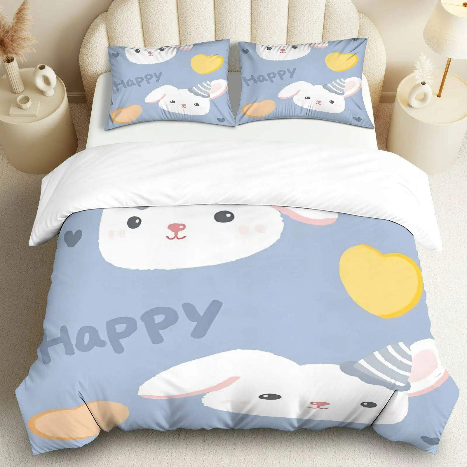 3PCS Duvet Cover, 1 Duvet+2 Pillowcases(Without filler), Cute Animal Design Suitable for decoration Bedroom, Guest Room.
3PCS Duvet Cover, 1 Duvet+2 Pillowcases(Without filler), Cute Animal Design Suitable for decoration Bedroom, Guest Room.