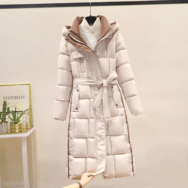 Зимняя женская куртка-пуховик с капюшоном, утепленная хлопком, с регулируемой талией, свободного кроя, средней длины, ниже колена, больших размеров
Зимняя женская куртка-пуховик с капюшоном, утепленная хлопком, с регулируемой талией, свободного кроя, средней длины, ниже колена, больших размеров