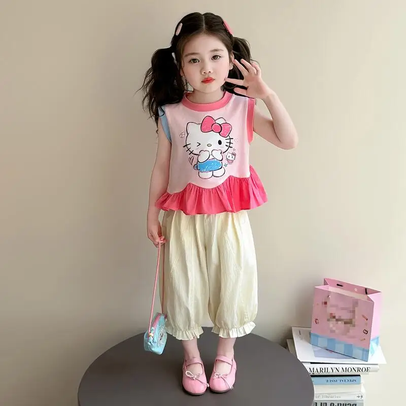 Cartoon Anime Children's T-Shirt Set Summer New Short Sleeved Mosquito Proof Pants Sweet and Cute Girl Casual Two-Piece Set
Cartoon Anime Children's T-Shirt Set Summer New Short Sleeved Mosquito Proof Pants Sweet and Cute Girl Casual Two-Piece Set