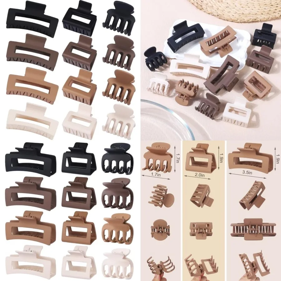 12 Pcs Hair Clips for Women 3 Styles Small Medium Large Claw Clips for Thin Thick Curly Hair, Strong Hold Non-Slip Hair Clips,
12 Pcs Hair Clips for Women 3 Styles Small Medium Large Claw Clips for Thin Thick Curly Hair, Strong Hold Non-Slip Hair Clips,