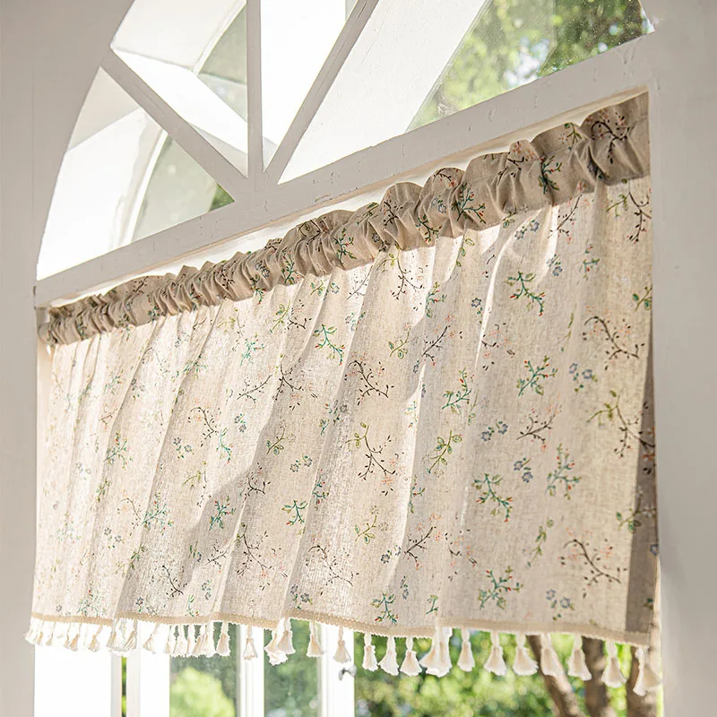 2Pcs Faux Linen Printed Short Curtains Semi-Shaded Kitchen Restaurant Curtains with Tassels Korean Rod Pocket Window Decoration
2Pcs Faux Linen Printed Short Curtains Semi-Shaded Kitchen Restaurant Curtains with Tassels Korean Rod Pocket Window Decoration