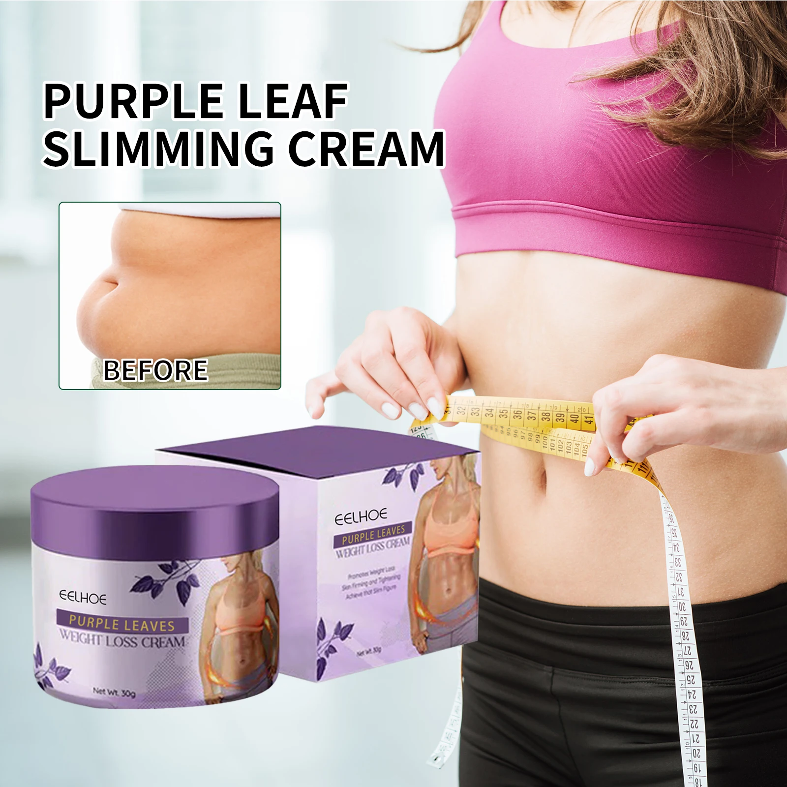 Eelhoe Purple Leaf Slimming Cream Shapes Body Tightens Skin Sleek Waist Curves Body Beauty Slimming Moisturizing Cream
Eelhoe Purple Leaf Slimming Cream Shapes Body Tightens Skin Sleek Waist Curves Body Beauty Slimming Moisturizing Cream