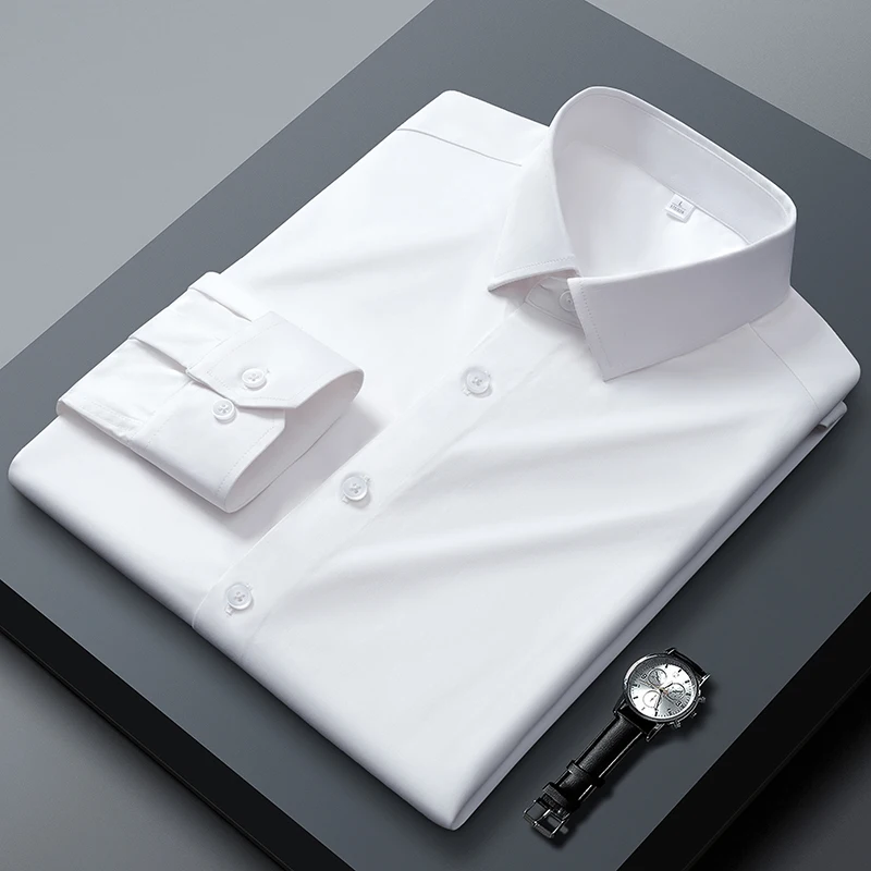 New Men's Shirts Mulberry Silk Stretch Seamless Non-ironing Anti-wrinkle Silky Business Casual Long Sleeve Shirt Male Clothing
New Men's Shirts Mulberry Silk Stretch Seamless Non-ironing Anti-wrinkle Silky Business Casual Long Sleeve Shirt Male Clothing