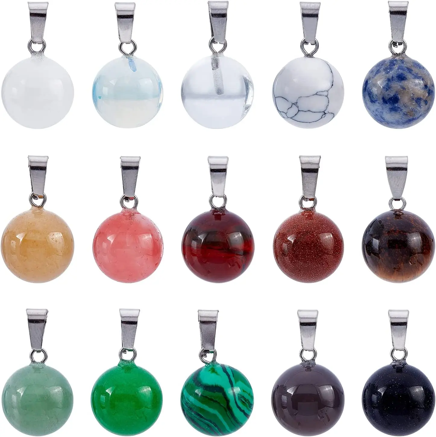 50PCS Round Gemstone Pendants for Making Jewelry Earring Necklace Bracelet Natural Dangle Ball Charms Healing Chakra Stone Charm
50PCS Round Gemstone Pendants for Making Jewelry Earring Necklace Bracelet Natural Dangle Ball Charms Healing Chakra Stone Charm