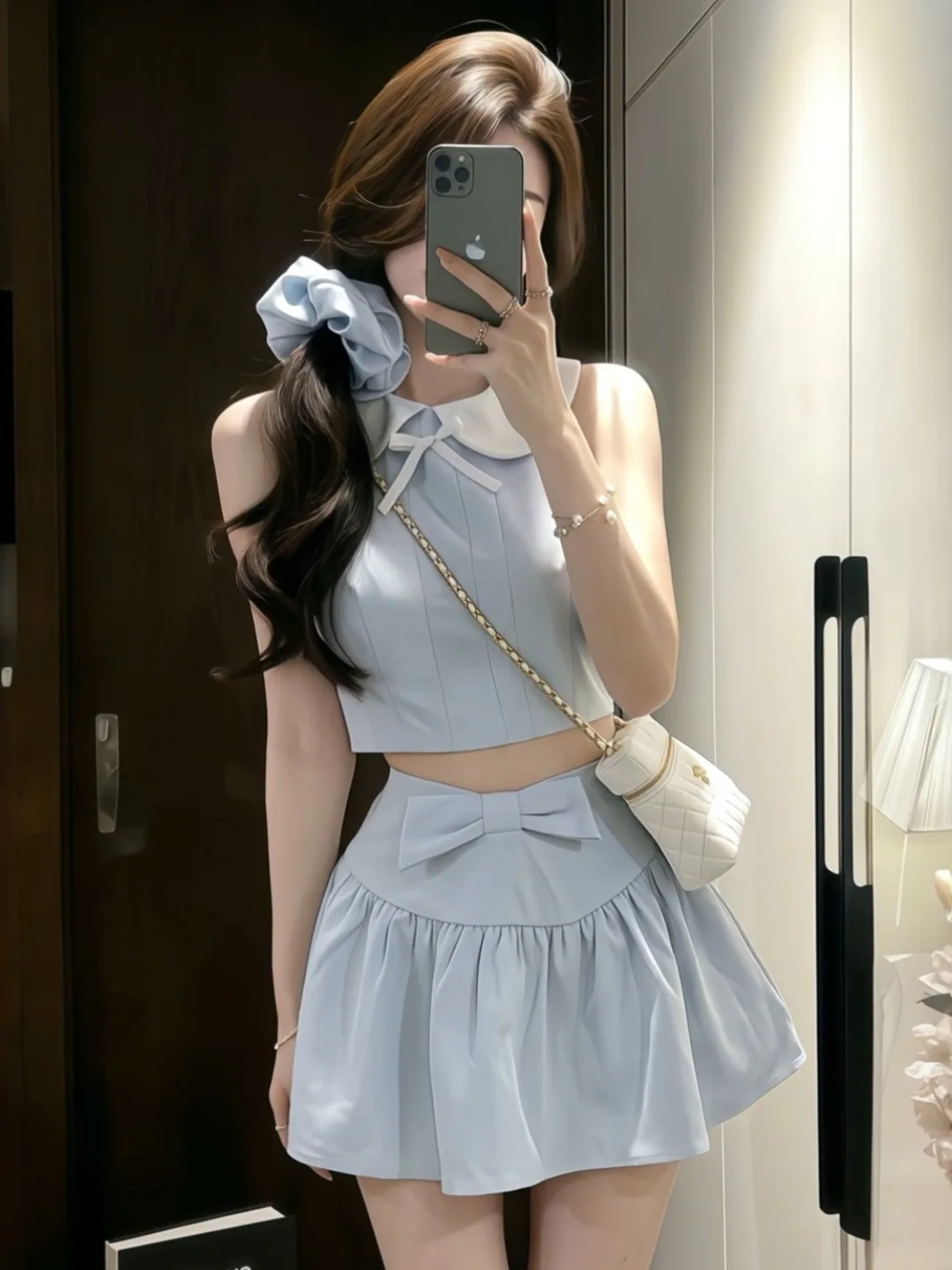 Blue Knot Crop Top And High Waist Short Skirt Two Piece Set Women's Slimming Summer Fashion Ensemble College Style ...
Blue Knot Crop Top And High Waist Short Skirt Two Piece Set Women's Slimming Summer Fashion Ensemble College Style ...