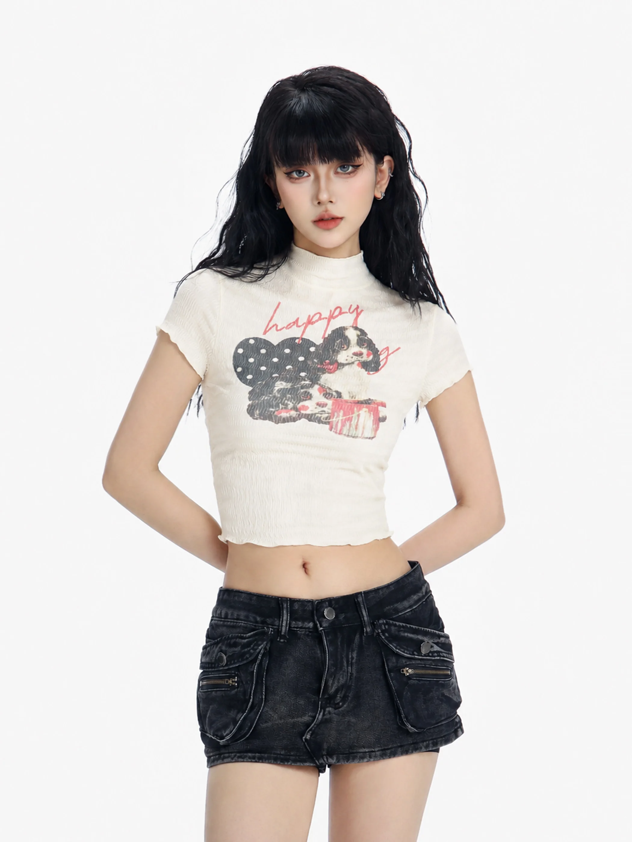 Y2K Cool Dog Print Short Sleeve T-Shirt Women's Slim Fit Short Length Belly Baring Top Sexy Base Layer Citywalk Summer Fashion
Y2K Cool Dog Print Short Sleeve T-Shirt Women's Slim Fit Short Length Belly Baring Top Sexy Base Layer Citywalk Summer Fashion