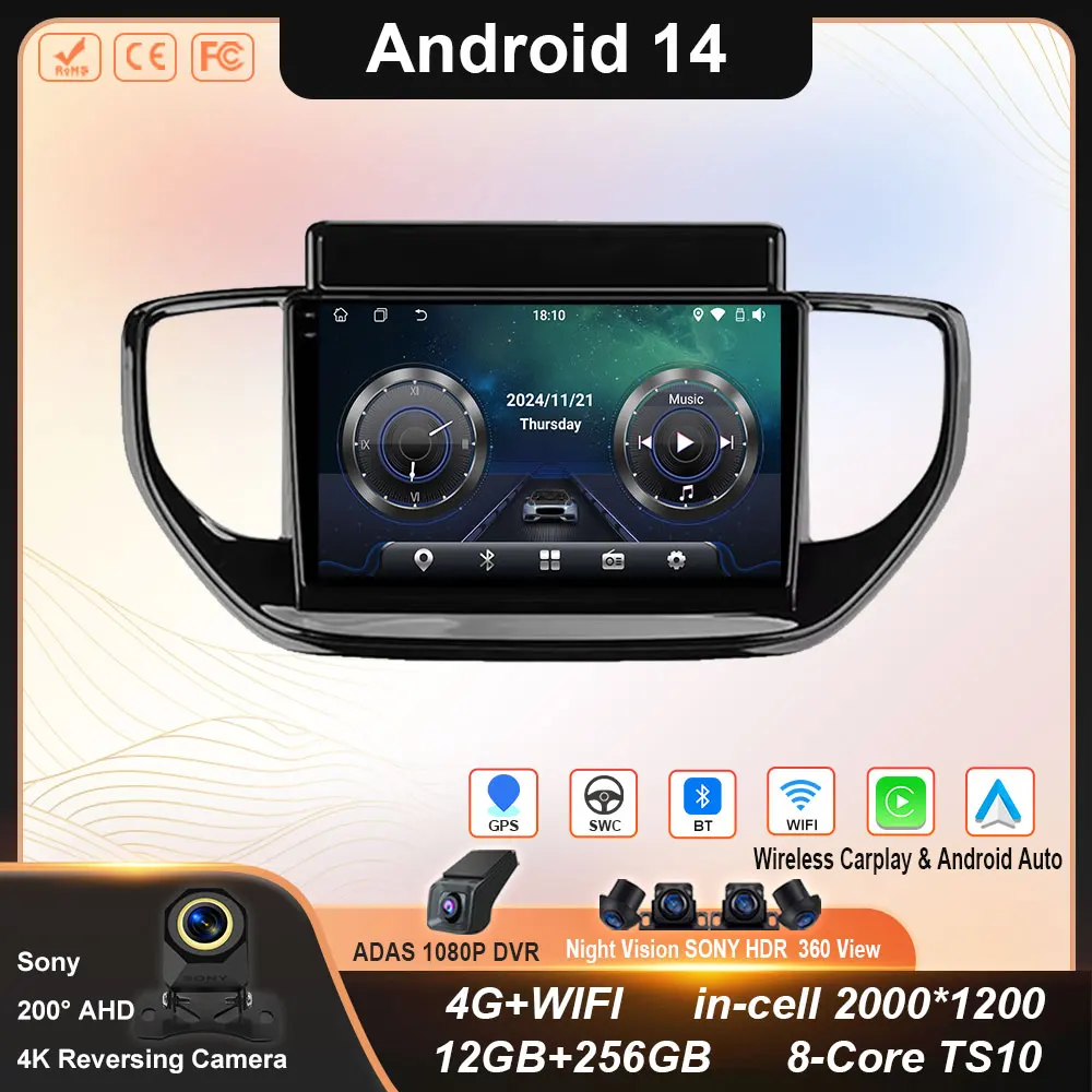 Android 14 For Hyundai Solaris Accent 2 II 2020 2021 QLED Touch Screen BT GPS Navigation Car Radio Multimedia Video Player BT 4G
Android 14 For Hyundai Solaris Accent 2 II 2020 2021 QLED Touch Screen BT GPS Navigation Car Radio Multimedia Video Player BT 4G