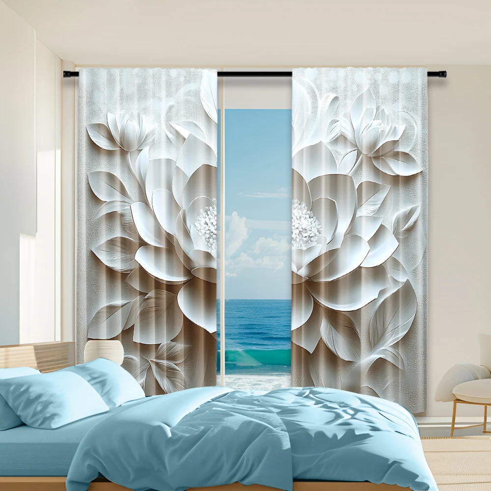 2Pcs Art Deco Floral Print Curtain Panels Machine Washable Light-Filtering Drapes Polyester Decorative With Rod Hole Bedroom
2Pcs Art Deco Floral Print Curtain Panels Machine Washable Light-Filtering Drapes Polyester Decorative With Rod Hole Bedroom