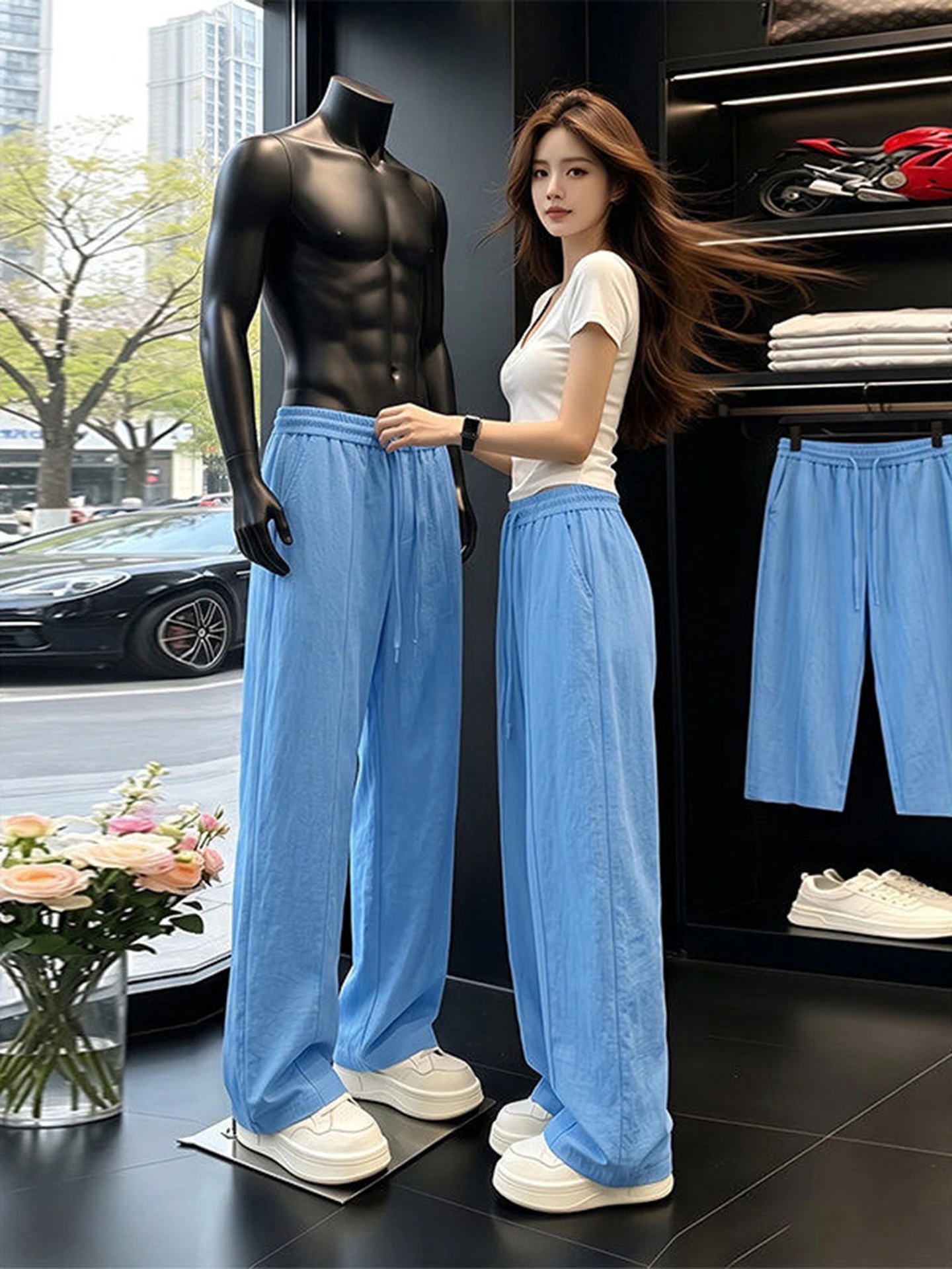 Blue Lenzing Linen Men Women Summer Thin Quick Dry Knife Pants High End Straight Leg Drapey Wide Leg Casual Trousers
Blue Lenzing Linen Men Women Summer Thin Quick Dry Knife Pants High End Straight Leg Drapey Wide Leg Casual Trousers