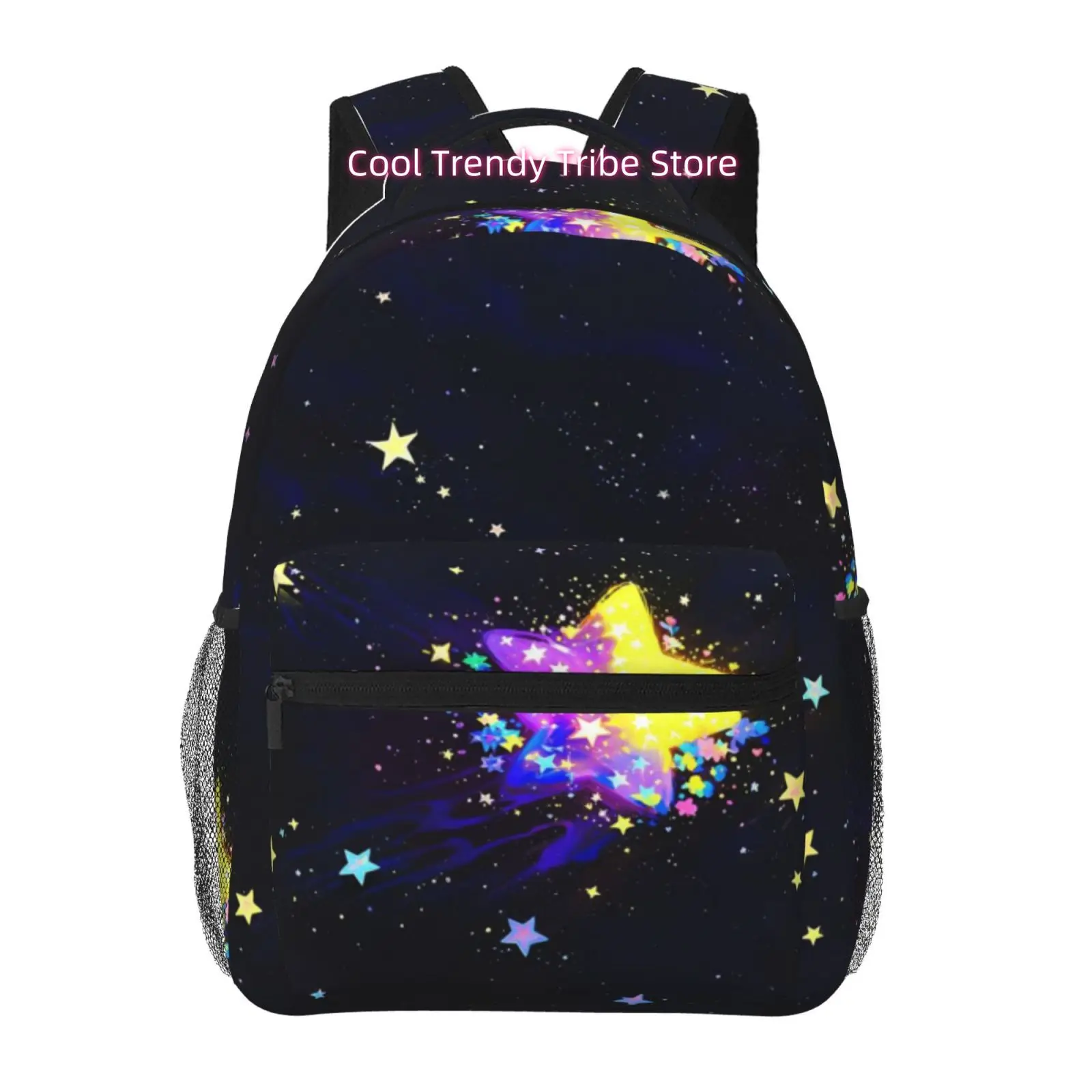 Colorful Neon Stars Galaxy Print Backpack, Oxford Cloth Adjustable Strap Casual Daypack, for Casual Outings And Travel
Colorful Neon Stars Galaxy Print Backpack, Oxford Cloth Adjustable Strap Casual Daypack, for Casual Outings And Travel