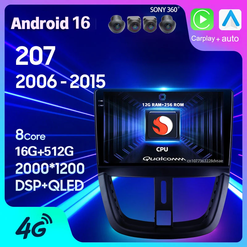 Android 16 Carplay Auto For Peugeot 207 2006 2007 2008 - 2015 Car Radio 8Core Player GPS Multimedia DSP Stereo Head Unit Video
Android 16 Carplay Auto For Peugeot 207 2006 2007 2008 - 2015 Car Radio 8Core Player GPS Multimedia DSP Stereo Head Unit Video