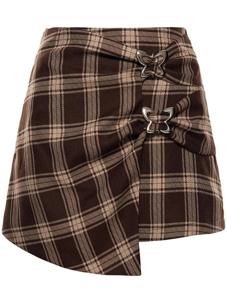 2025 New Checkered Skirt for Women's Summer New Irregular Pleated Half skirt A-line Denim Skirt Vintage Aesthetic Y2k Skirt
2025 New Checkered Skirt for Women's Summer New Irregular Pleated Half skirt A-line Denim Skirt Vintage Aesthetic Y2k Skirt