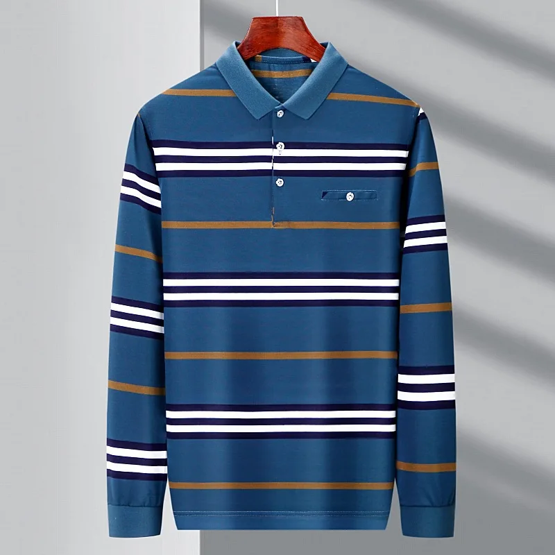 2023 Spring and Autumn Men's Pullover Polo Button Pocket Striped Fashion Commuter Casual Long Sleeve Tee T-shirt Vacation Tops
2023 Spring and Autumn Men's Pullover Polo Button Pocket Striped Fashion Commuter Casual Long Sleeve Tee T-shirt Vacation Tops
