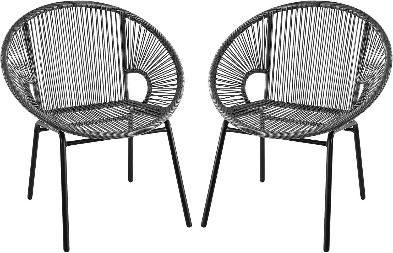 Outdoor All Weather PE Wicker Club Chair with Steel Frame - 2 Pack, Grey, 24.8"D x 28.35"W x 31.5"H
Outdoor All Weather PE Wicker Club Chair with Steel Frame - 2 Pack, Grey, 24.8"D x 28.35"W x 31.5"H