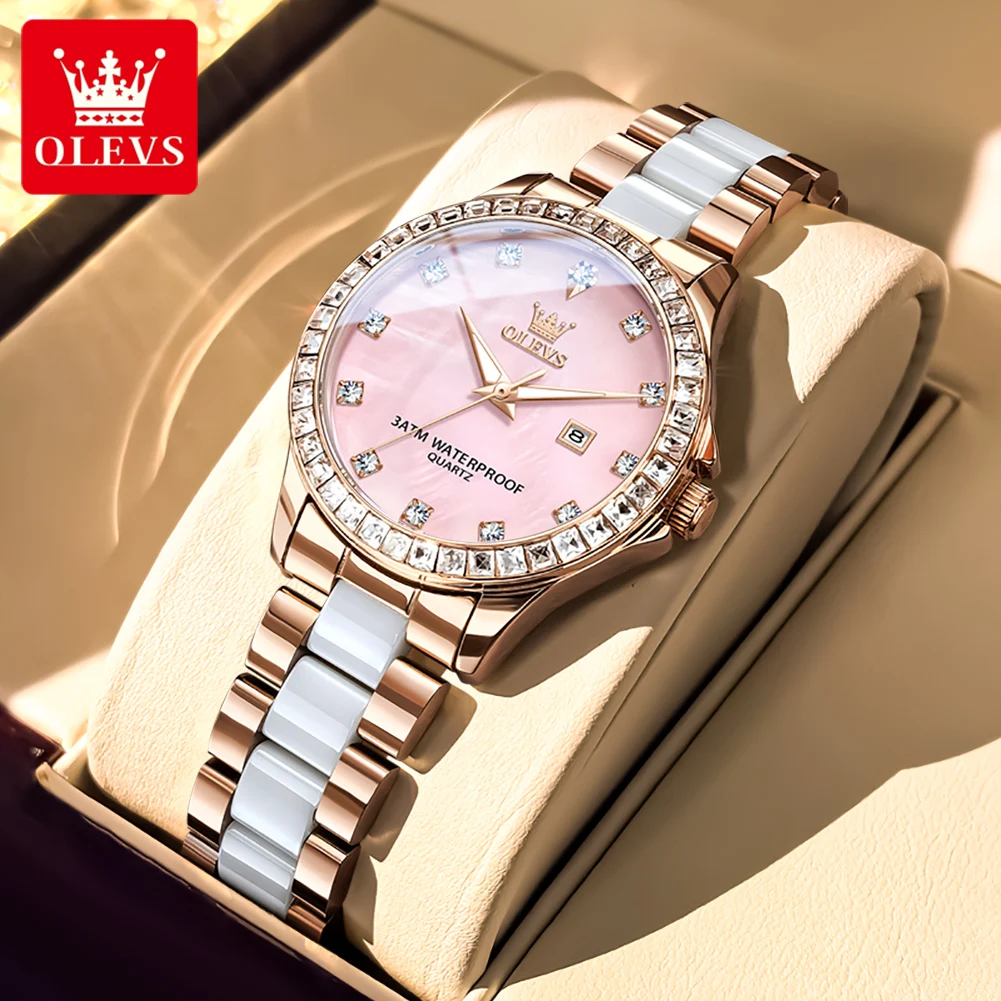 OLEVS 3651 Luxury Women Quartz Watch Fashion Simple Waterproof Calendar Diamond bezel Ceramic Strap Women Bracelet Dress Watch
OLEVS 3651 Luxury Women Quartz Watch Fashion Simple Waterproof Calendar Diamond bezel Ceramic Strap Women Bracelet Dress Watch