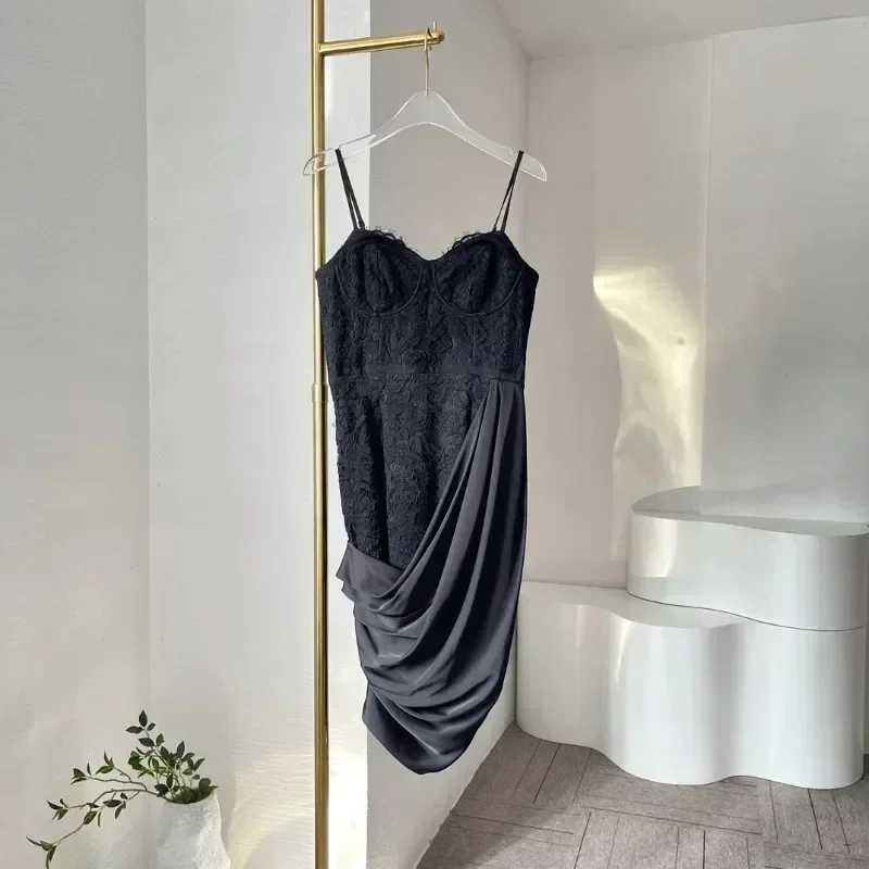 Domedeer Elegant Black Midi Dress Lace Patchwork Sleeveless High Quality Women Clothing 2024 Summer
Domedeer Elegant Black Midi Dress Lace Patchwork Sleeveless High Quality Women Clothing 2024 Summer