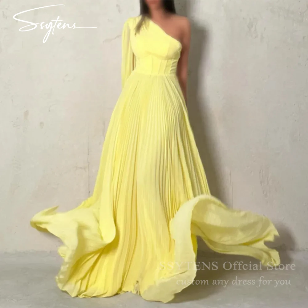 SSYTENS Yellow Saudi Evening Dresses One Shoulder Prom Dresses with Fold فساتين سهره نسائيه فخمة Customized vestidos de fiesta
SSYTENS Yellow Saudi Evening Dresses One Shoulder Prom Dresses with Fold فساتين سهره نسائيه فخمة Customized vestidos de fiesta