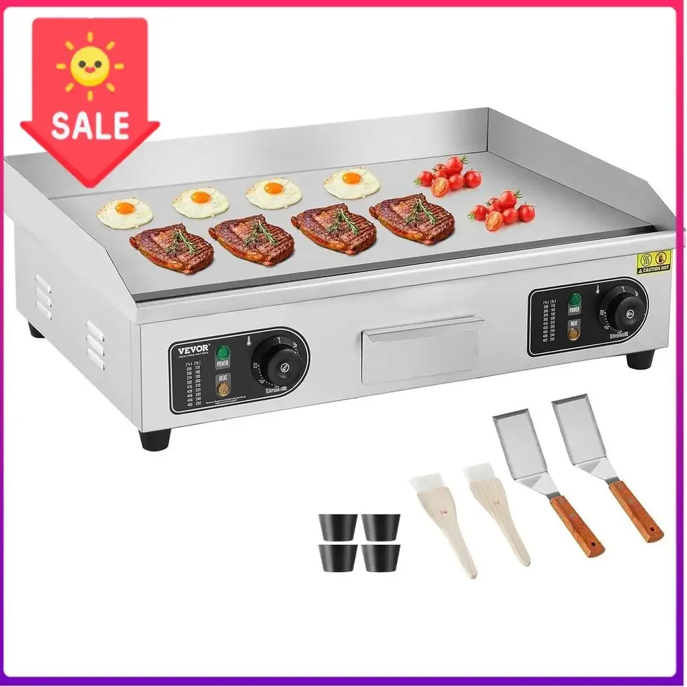 BestsellerEnhanced Electric Griddle, 2800W Stainless Steel Top Grill, 26 with 2 Shovels & 2 Brushes, Adjustable Temp 122-572°F,
BestsellerEnhanced Electric Griddle, 2800W Stainless Steel Top Grill, 26 with 2 Shovels & 2 Brushes, Adjustable Temp 122-572°F,