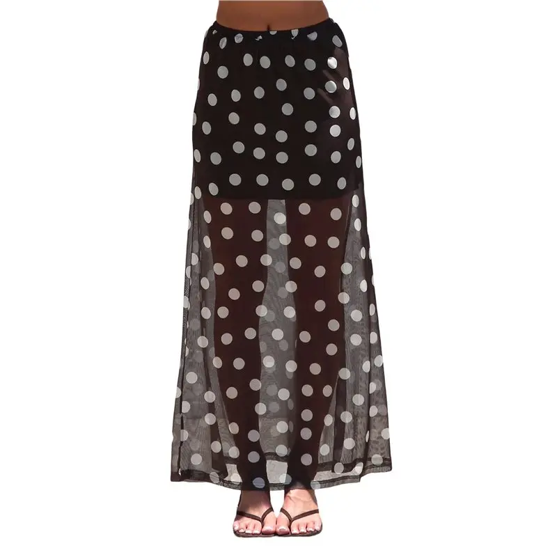 CYL-Women's Polka Dots Mesh Skirts Elastic Waist Semi See Through Flowy Long Skirt Y2K Streetwear
CYL-Women's Polka Dots Mesh Skirts Elastic Waist Semi See Through Flowy Long Skirt Y2K Streetwear