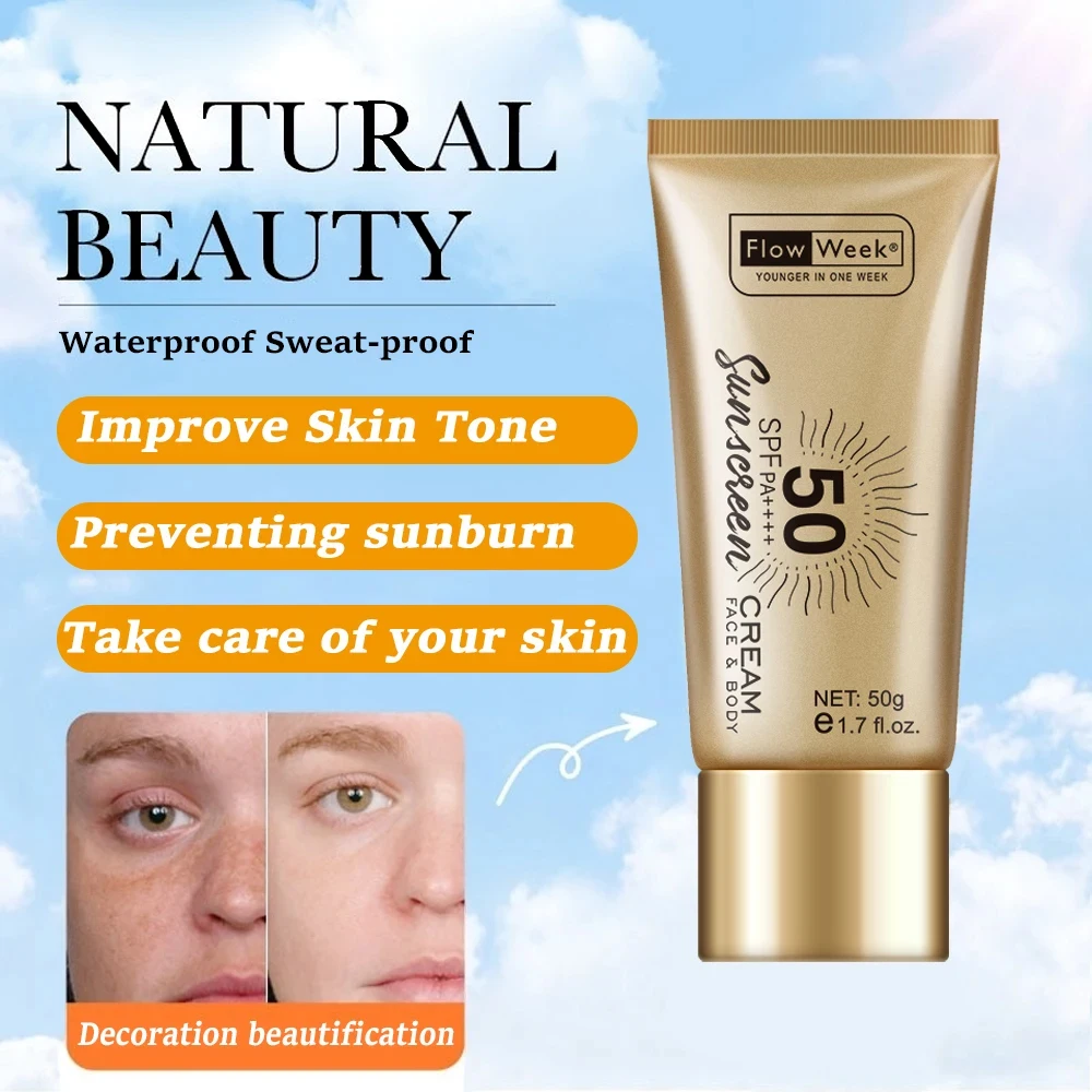FlowWeek SPF 50 Oil-Control Waterproof UV Protector Concealer Moisturizing Brightening Facial Body Sunscreen Whitening Sun Cream
FlowWeek SPF 50 Oil-Control Waterproof UV Protector Concealer Moisturizing Brightening Facial Body Sunscreen Whitening Sun Cream