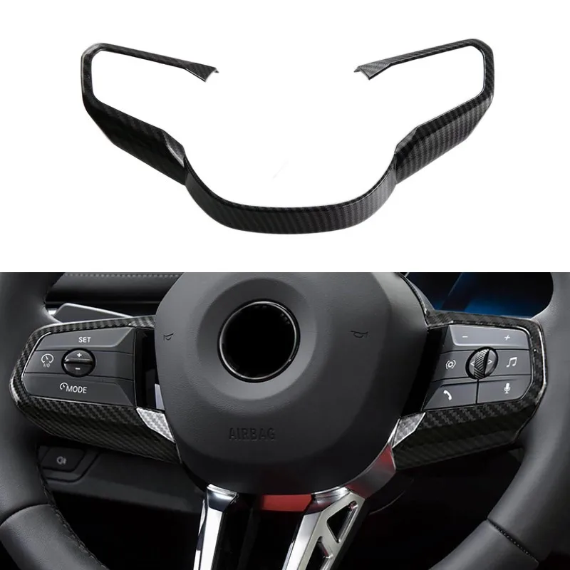 Carbon Fiber Color Car Styling Steering Wheel Center Head Frame Decoration Trim For BMW X1 U11 2023 2024 Interior Accessories 
Carbon Fiber Color Car Styling Steering Wheel Center Head Frame Decoration Trim For BMW X1 U11 2023 2024 Interior Accessories