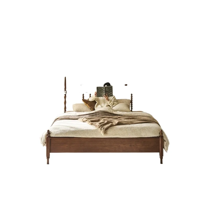 Home master bedroom double bed 1.8 meters high column American simple wedding bed
Home master bedroom double bed 1.8 meters high column American simple wedding bed