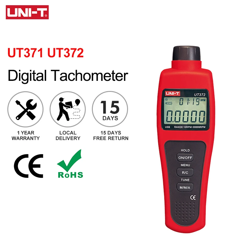 UNI-T Non-Contact Digital Tachometers UT371 UT372 10-99999 RPM Laser Speed Tachometer Speed Measuring Meter RPM Meter
UNI-T Non-Contact Digital Tachometers UT371 UT372 10-99999 RPM Laser Speed Tachometer Speed Measuring Meter RPM Meter