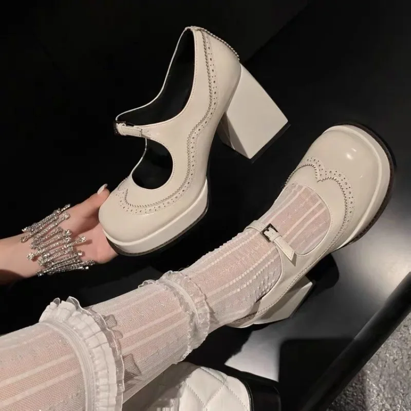 French Temperament High Heels Spring and Autumn New Round Toe One Strap Block Heel Mary Jane Single Shoes
French Temperament High Heels Spring and Autumn New Round Toe One Strap Block Heel Mary Jane Single Shoes