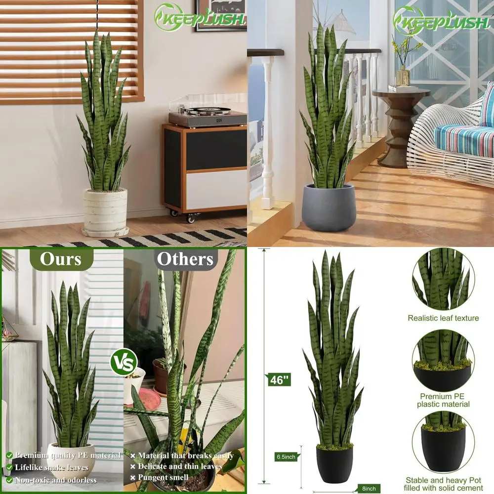 46-inch Artificial Sansevieria Plant - Indoor/Outdoor Floor Decor, Mother-in-Law's Tongue, Green, 1 Piece
46-inch Artificial Sansevieria Plant - Indoor/Outdoor Floor Decor, Mother-in-Law's Tongue, Green, 1 Piece
