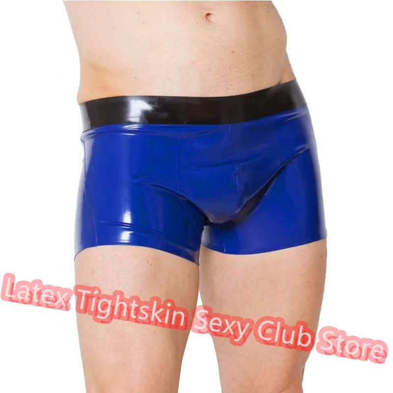 Men Latex Panties Boxer Blue with Black Sexy Fetish Shorts Handmade Underwear Club Wear for Men Cosplay Costumes
Men Latex Panties Boxer Blue with Black Sexy Fetish Shorts Handmade Underwear Club Wear for Men Cosplay Costumes