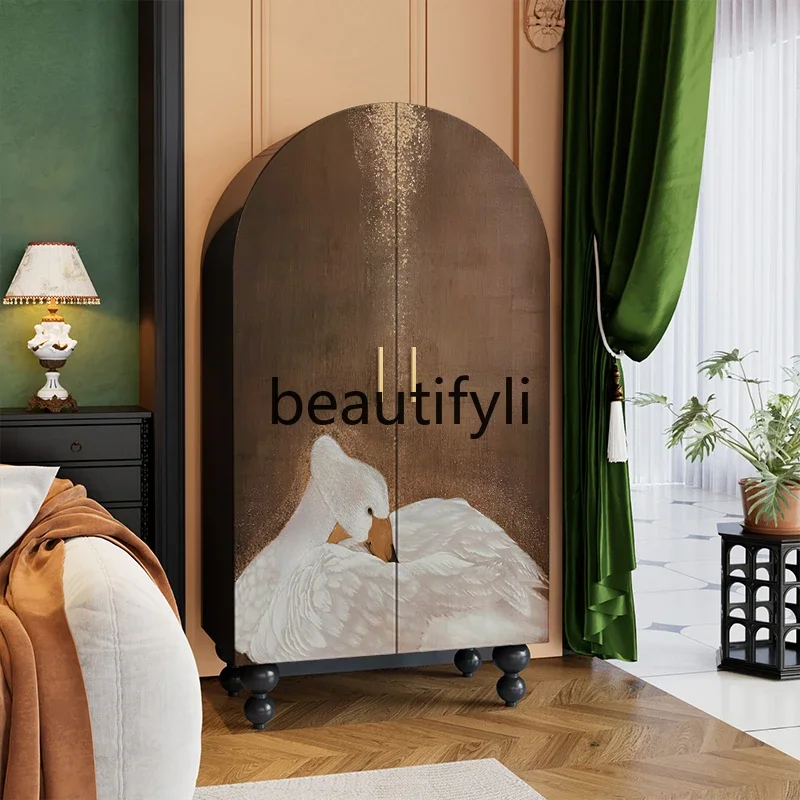 French retro bedroom wardrobe gilt household side cabinet solid wood double door cabinet
French retro bedroom wardrobe gilt household side cabinet solid wood double door cabinet