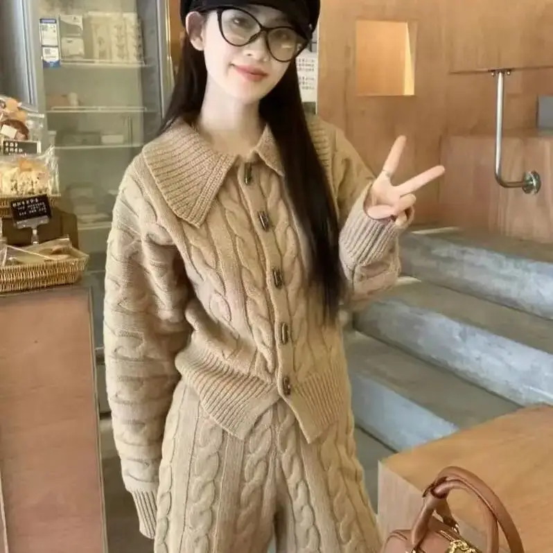 Two-Piece Set Korean High-End Knitted Single-Breasted Cardigan And Knitted Shorts Women Autumn Winter New Small Fragrance Suit
Two-Piece Set Korean High-End Knitted Single-Breasted Cardigan And Knitted Shorts Women Autumn Winter New Small Fragrance Suit