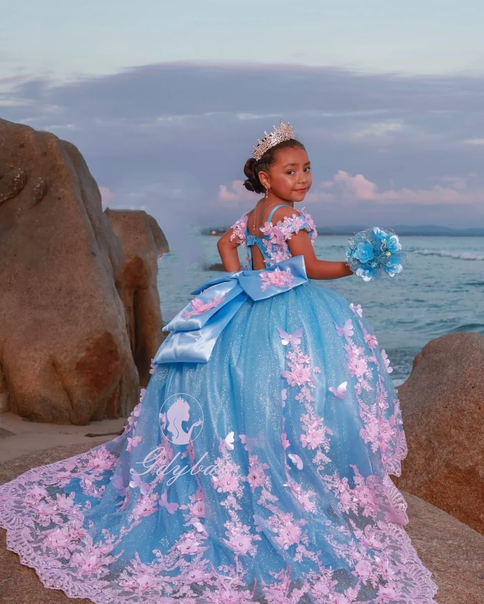 Customized Blue Flower Girl Dress For Wedding Tulle 3d Applqique Puffy With Tail Bow Princess Kids Birthday First Communion Gown
Customized Blue Flower Girl Dress For Wedding Tulle 3d Applqique Puffy With Tail Bow Princess Kids Birthday First Communion Gown
