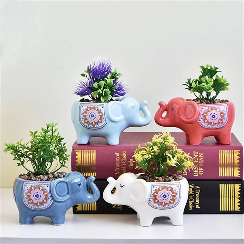 Creative Ceramic Elephant Flowerpot Succulent Planter Flower Pot Hole Cute Green Plants Planter Home Garden Decoration Outdoor
Creative Ceramic Elephant Flowerpot Succulent Planter Flower Pot Hole Cute Green Plants Planter Home Garden Decoration Outdoor