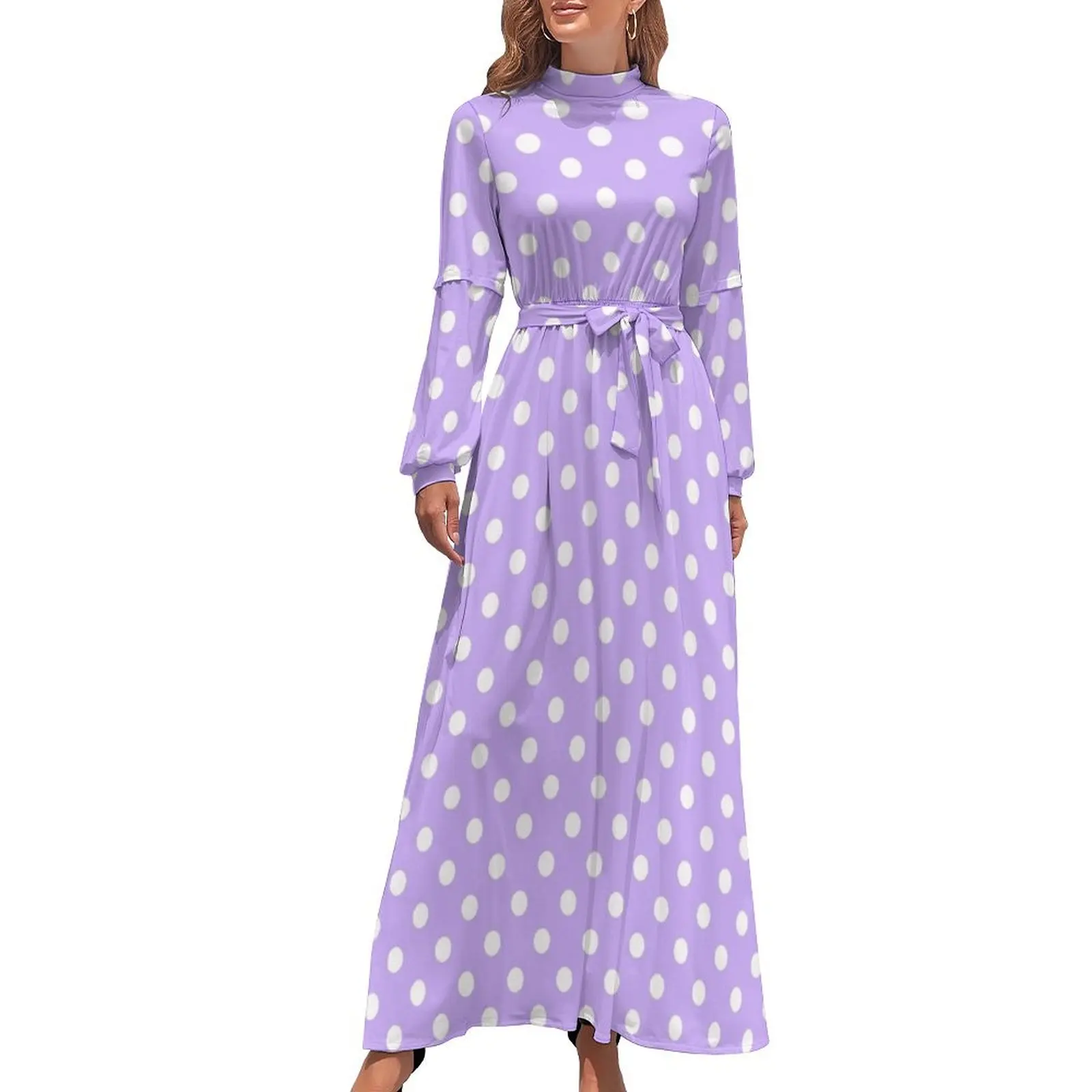 Light Purple and White Polka Dots Pattern Long Dress Womens dresses Casual dresses
Light Purple and White Polka Dots Pattern Long Dress Womens dresses Casual dresses