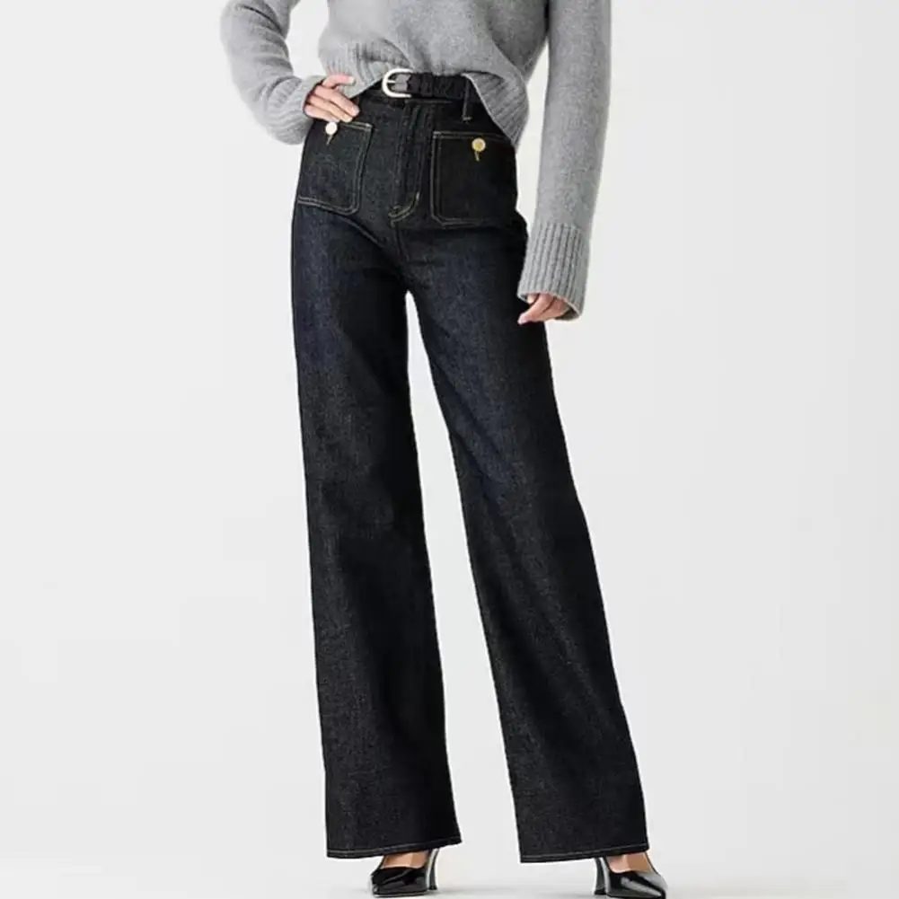 Loose Jeans Denim Trousers High Waist Distressed Denim Pants Stylish Women's Jeans with Wide Leg Stretchy Fit for Commute
Loose Jeans Denim Trousers High Waist Distressed Denim Pants Stylish Women's Jeans with Wide Leg Stretchy Fit for Commute