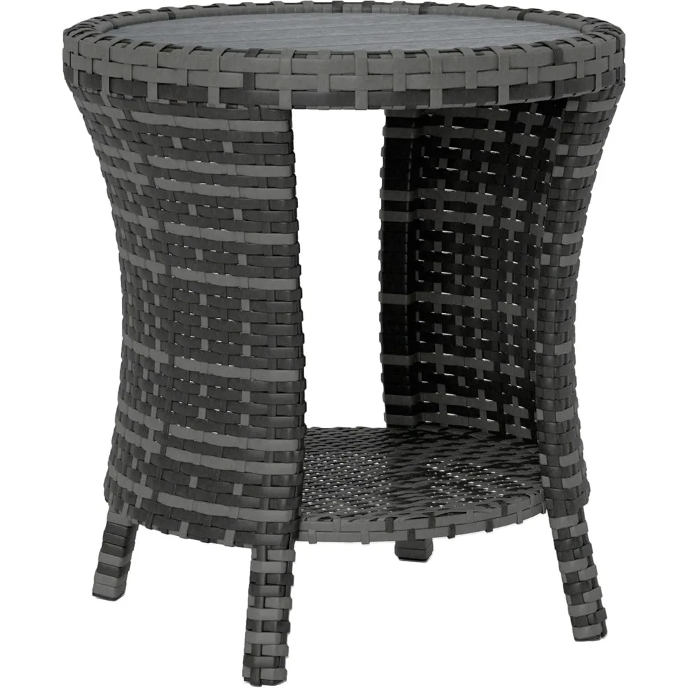 18" Outdoor Wicker Coffee Table with Storage, 2-Tier Patio Side Table for Garden Backyard Balcony in Gray
18" Outdoor Wicker Coffee Table with Storage, 2-Tier Patio Side Table for Garden Backyard Balcony in Gray