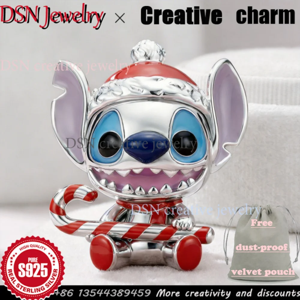 DSN Jewelry Designer Cartoon Charm S925 Silver Christmas Alien with Santa Hat and Candy Cane Charm for Pan Bracelet DIY Beads
DSN Jewelry Designer Cartoon Charm S925 Silver Christmas Alien with Santa Hat and Candy Cane Charm for Pan Bracelet DIY Beads