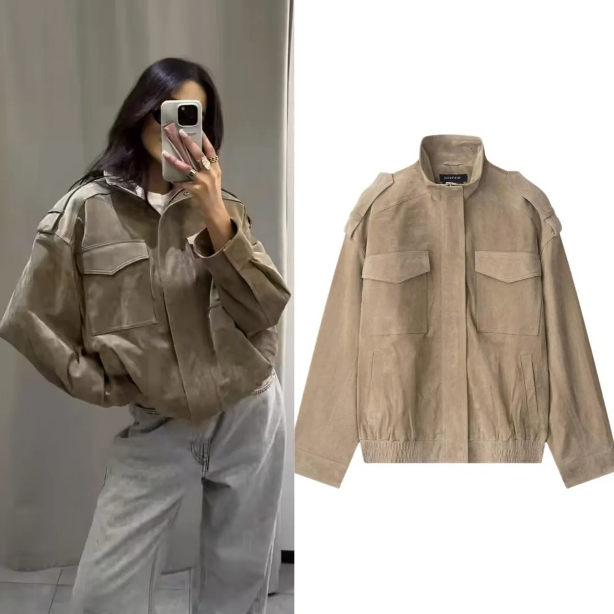 ETJ Fall 2025 TRAF women's street style style loose version of long-sleeved stand collar casual jacket casual coat
ETJ Fall 2025 TRAF women's street style style loose version of long-sleeved stand collar casual jacket casual coat
