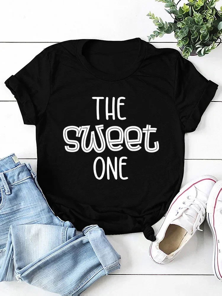 THE SWEET ONE Letter Print Women T Shirt Short Sleeve O Neck Loose Women Tshirt Ladies Tee Shirt Tops Camisetas Mujer
THE SWEET ONE Letter Print Women T Shirt Short Sleeve O Neck Loose Women Tshirt Ladies Tee Shirt Tops Camisetas Mujer