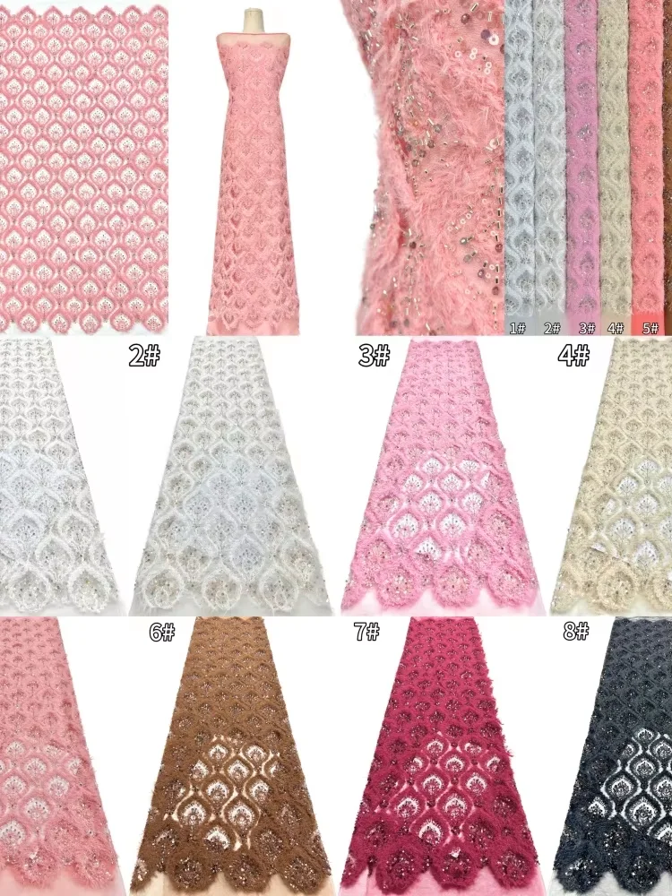 Fashion Handmade Beaded Sequins Nigerian Mesh Tulle Lace Fabric Custom Sewing Women's Party Wedding Dresses
Fashion Handmade Beaded Sequins Nigerian Mesh Tulle Lace Fabric Custom Sewing Women's Party Wedding Dresses