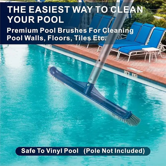 17.5'' Pools Brush Head for Inground Pools Durable Pool Scrub Brush Fit Standard Pools Pole for Cleaning Pool Walls Curved Ends
17.5'' Pools Brush Head for Inground Pools Durable Pool Scrub Brush Fit Standard Pools Pole for Cleaning Pool Walls Curved Ends