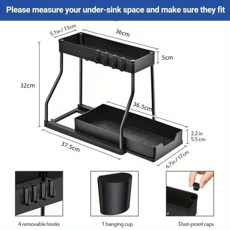 Multi-Layer Pull Out Storage Shelf Bathroom Kitchen Under Sink Organizer for Seasonings Miscellaneous Items
Multi-Layer Pull Out Storage Shelf Bathroom Kitchen Under Sink Organizer for Seasonings Miscellaneous Items