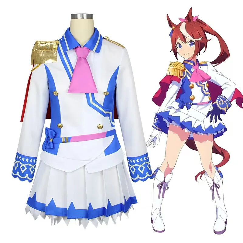 Uma Musume Pretty Derby Tokai Teio Cosplay Costume Full Set Women Racing Uniform With Cloak Gloves Comic Con Halloween Outfit
Uma Musume Pretty Derby Tokai Teio Cosplay Costume Full Set Women Racing Uniform With Cloak Gloves Comic Con Halloween Outfit