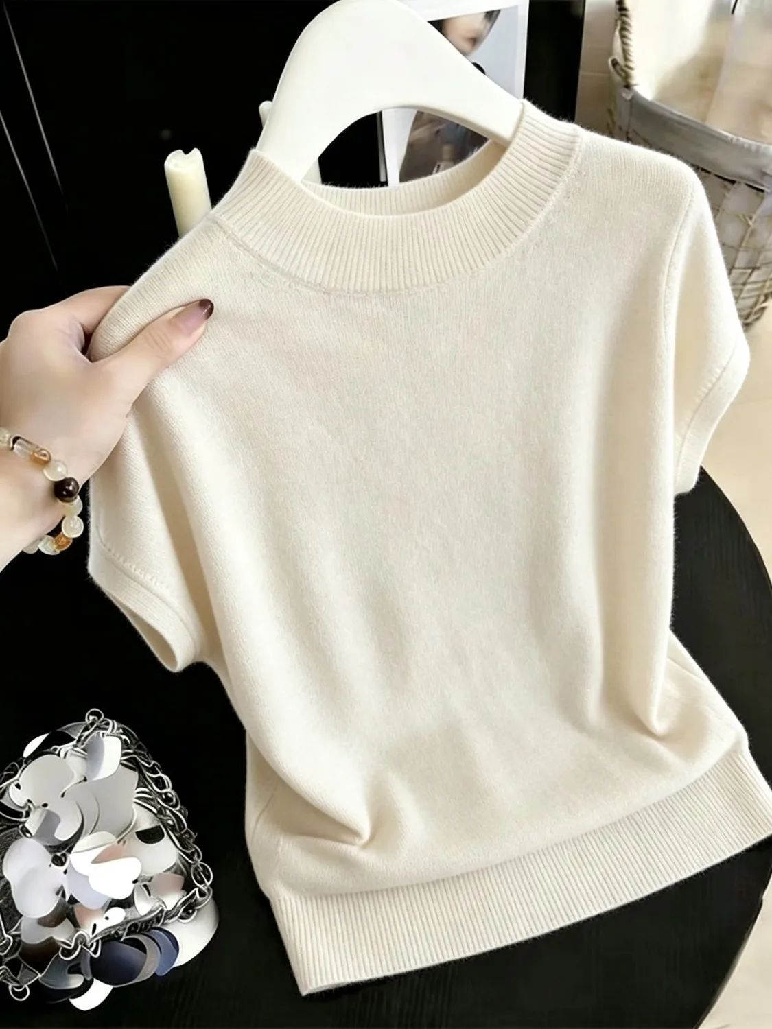 Oule Summer Women's Knitted Half High Collar Short Sleeve Pure Color Shirt Casual Style Comfortable Knitwear Regular Fit
Oule Summer Women's Knitted Half High Collar Short Sleeve Pure Color Shirt Casual Style Comfortable Knitwear Regular Fit