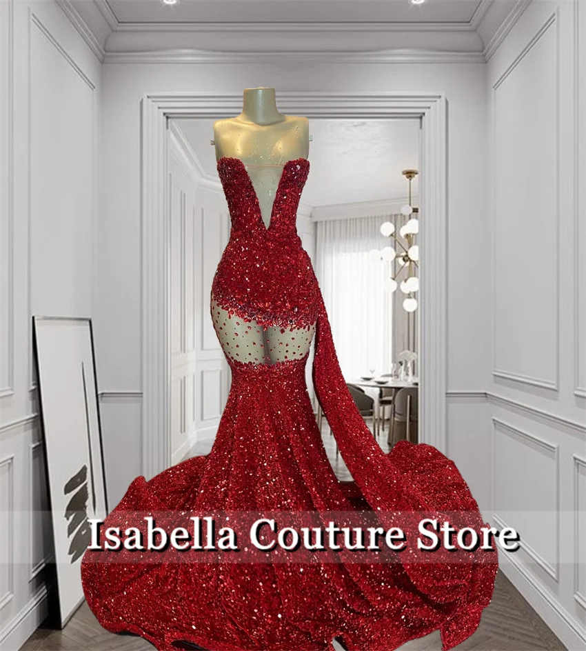 Glitter Red Mermaid Prom Dresses For Special Occasions Sweetheart Birthday Dress Diamonds Bead Crystals Evening Gown Customized
Glitter Red Mermaid Prom Dresses For Special Occasions Sweetheart Birthday Dress Diamonds Bead Crystals Evening Gown Customized